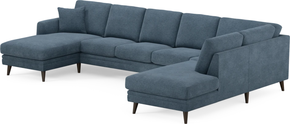 Eden - 3-sits soffa med schäslong vänster och divan höger - Blå