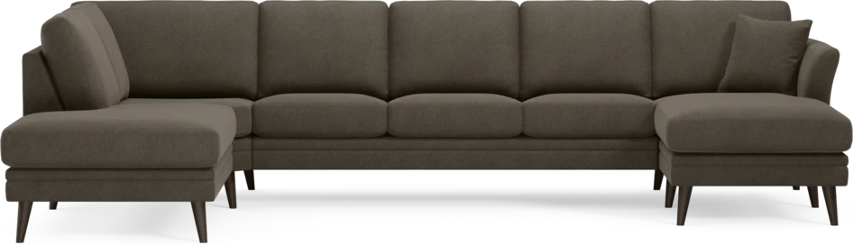 Eden - 3-sits soffa med divan vänster och schäslong höger - Brun