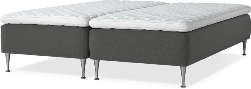 Delux Sense - Ramsäng, dubbelsäng med bäddmadrass - Grå