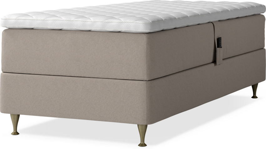 Delux Dream - Ställbar säng, enkelsäng med bäddmadrass - Beige