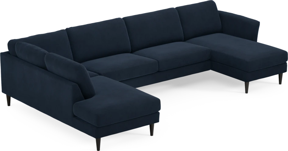 Bridge - 3-sits soffa med divan vänster och schäslong höger - Blå