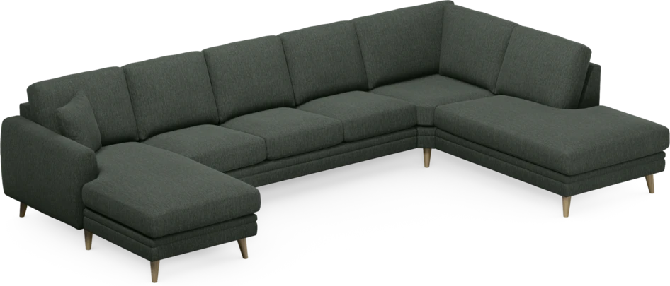 Eden - 3-sits soffa med schäslong vänster och divan höger - Grön