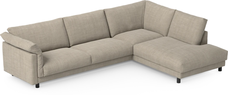 Cherrie - 3-sits soffa med divan höger, fast klädsel - Beige