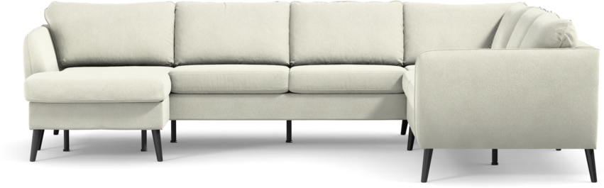 County - Hörnsoffa, 3+2-sits med schäslong vänster - Vit