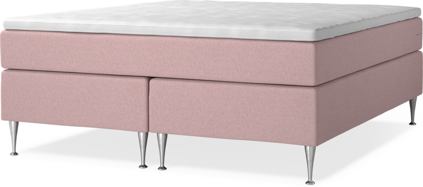 New York - Kontinentalsäng, dubbelsängmed bäddmadrass och sängben - Rosa