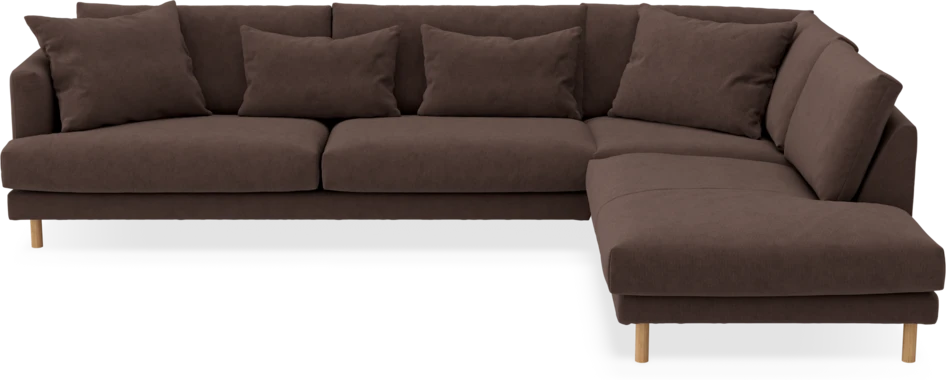 Harper - 3-sits soffa med divan höger - Brun