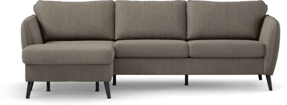 County - 3-sits soffa med flyttbar schäslong - Brun