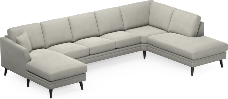 Eden - 3-sits soffa med schäslong vänster och divan höger - Grå