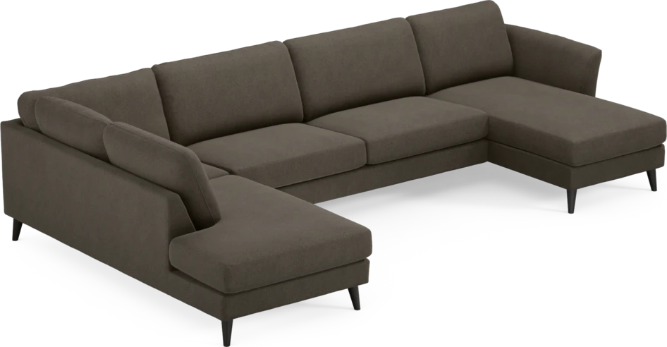 Bridge - 3-sits soffa med divan vänster och schäslong höger - Brun