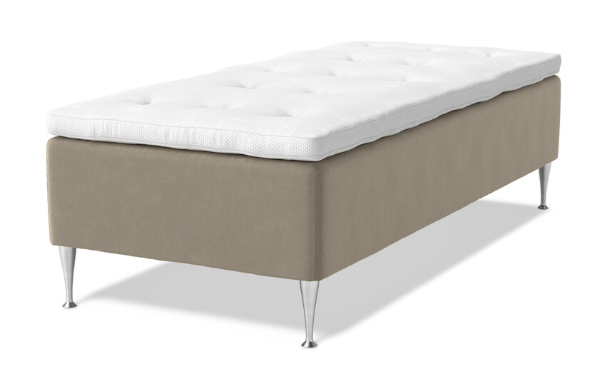 Dream Delux - Ramsäng, enkelsäng med bäddmadrass Sleep Delux vit - Brun