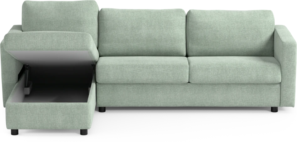 Lindö - Bäddsoffa 2,5-sits med schäslong, vändbar - Grön