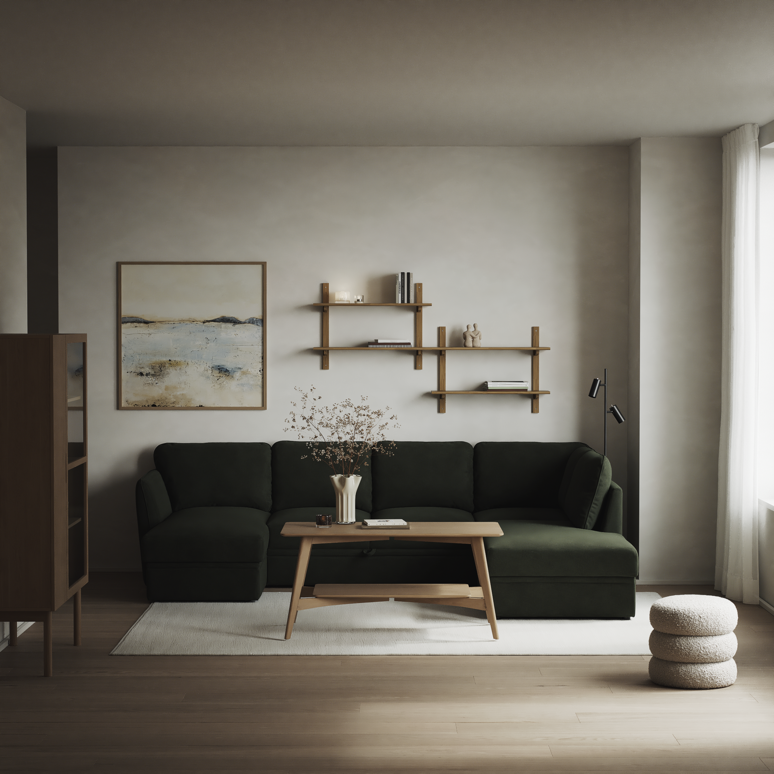 Öland - Bäddsoffa med schäslong vänster och divan höger - inspiration