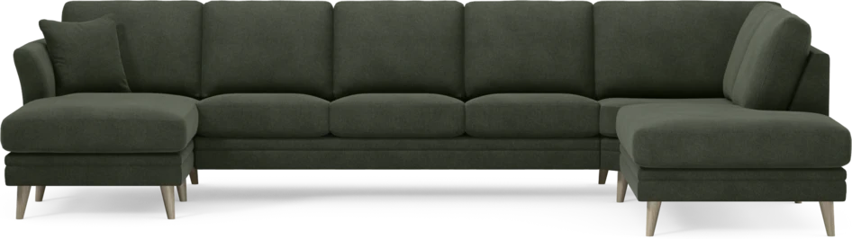 Eden - 3-sits soffa med schäslong vänster och divan höger - Grön