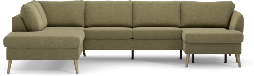 County - 3-sits soffa med divan vänster och schäslong höger - Grön