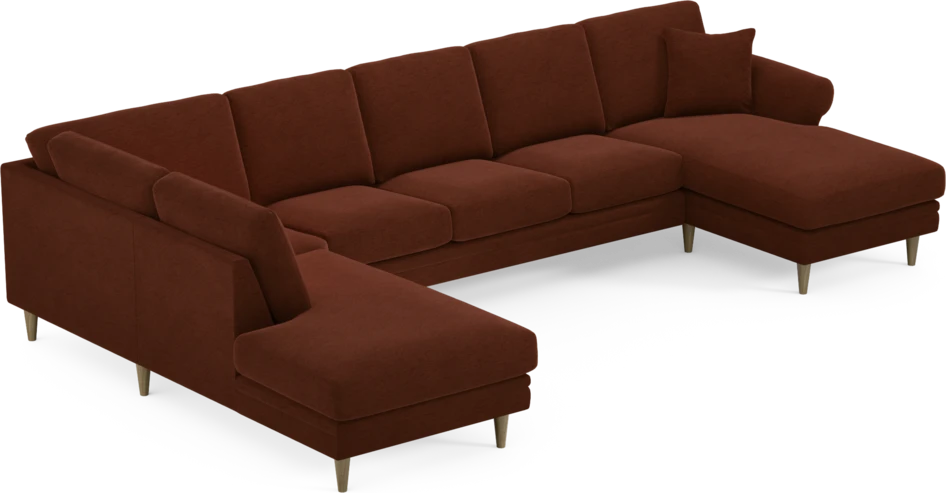 Eden - 3-sits soffa med divan vänster och schäslong höger - Orange