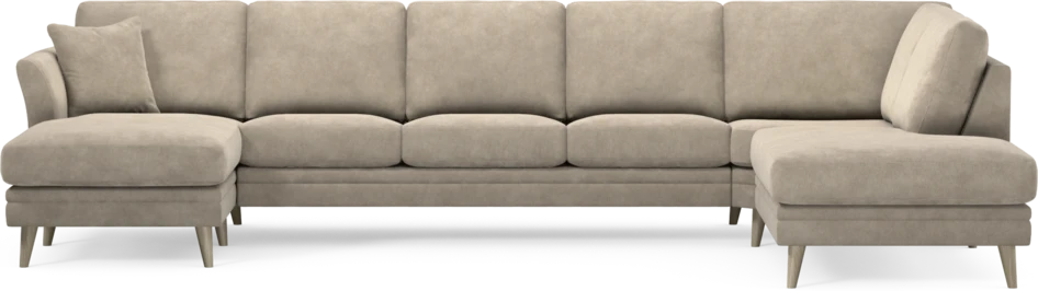 Eden - 3-sits soffa med schäslong vänster och divan höger - Beige