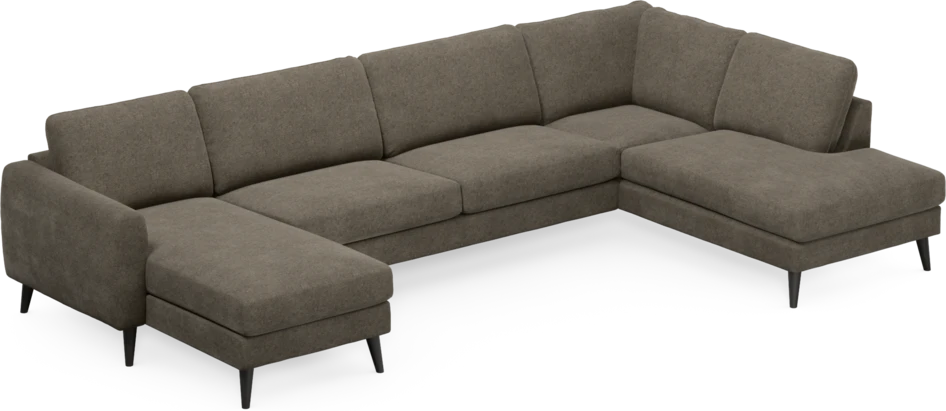 Bridge - 3-sits soffa med schäslong vänster och divan höger - Brun