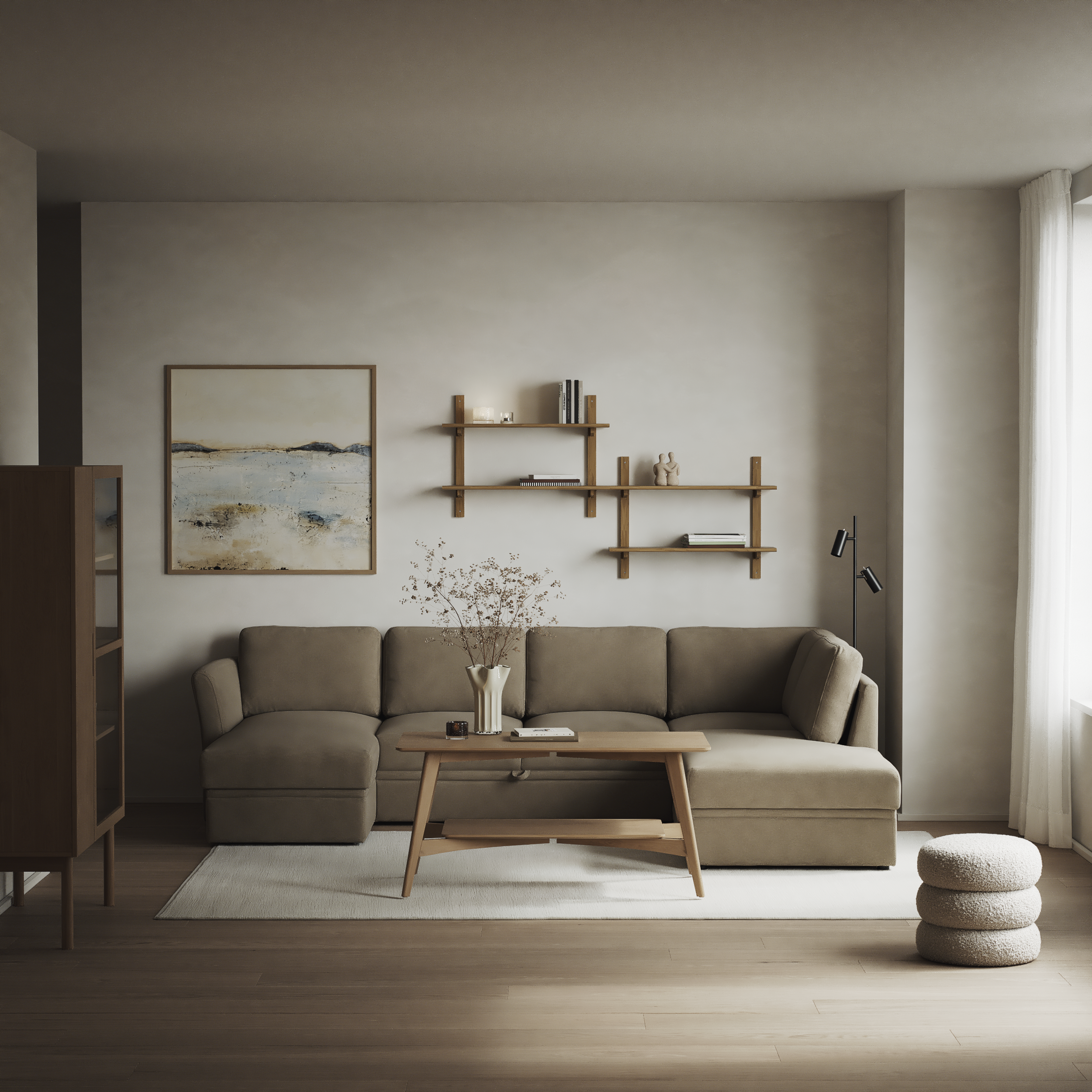 Öland - Bäddsoffa med schäslong vänster och divan höger - inspiration
