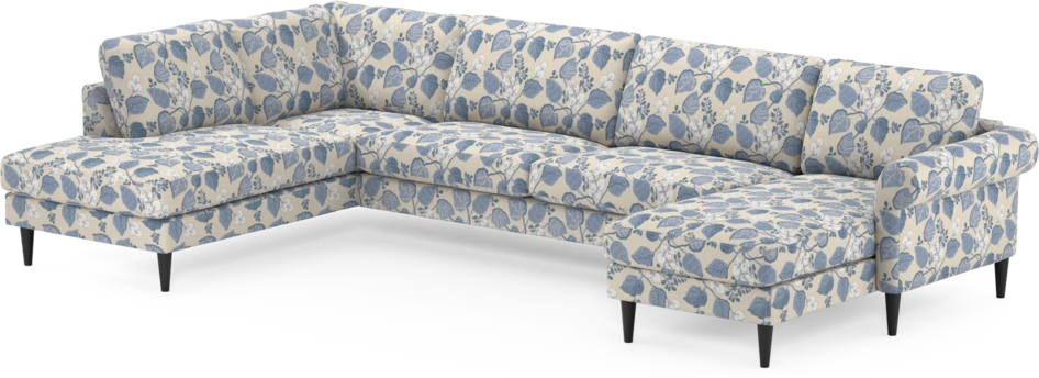 Bridge - 3-sits soffa med divan vänster och schäslong höger - Blå