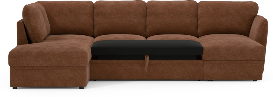 Öland - Bäddsoffa med divan vänster och schäslong höger - Orange