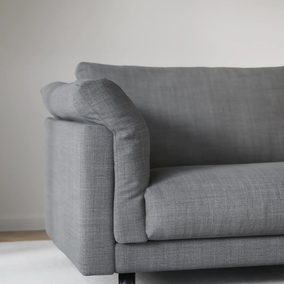 Cherrie - 3-sits soffa med divan vänster, fast klädsel - Grå