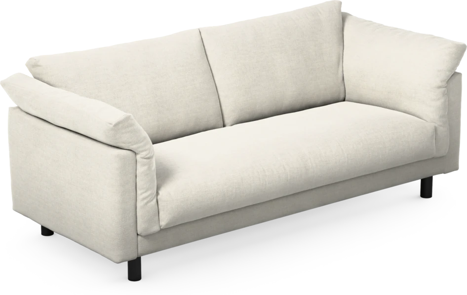 Cherrie - 2,5-sits soffa, hel dyna, fast klädsel - Vit