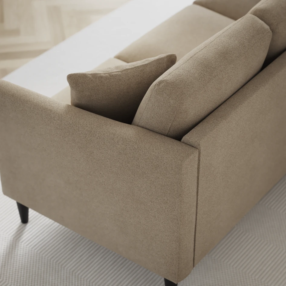 Eden - 3-sits soffa svängd - Beige