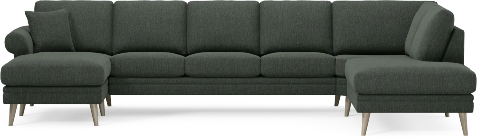 Eden - 3-sits soffa med schäslong vänster och divan höger - Grön