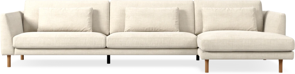 Willow - 4-sits soffa med schäslong höger, fast klädsel - Beige
