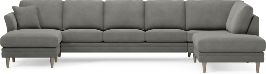 Eden - 3-sits soffa med schäslong vänster och divan höger - Grå