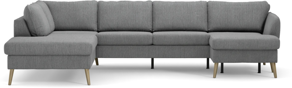 County - 3-sits soffa med divan vänster och schäslong höger - Grå