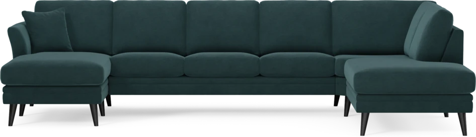 Eden - 3-sits soffa med schäslong vänster och divan höger - Blå