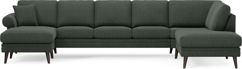 Eden - 3-sits soffa med schäslong vänster och divan höger - Grön