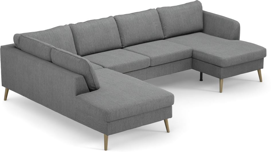 County - 3-sits soffa med divan vänster och schäslong höger - Grå