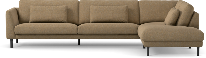 Willow - 4-sits soffa med divan höger, fast klädsel - Gul