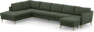 County - 4-sits soffa med divan vänster och schäslong höger - Grön