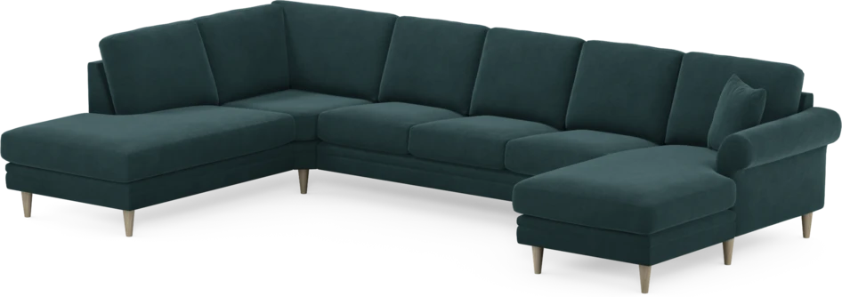 Eden - 3-sits soffa med divan vänster och schäslong höger - Blå