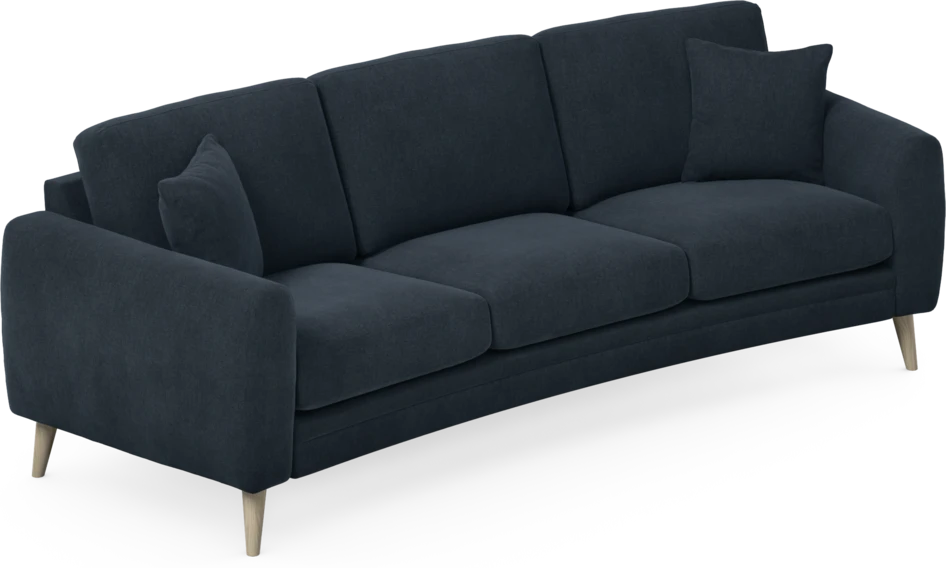 Eden - 3-sits soffa svängd - Blå