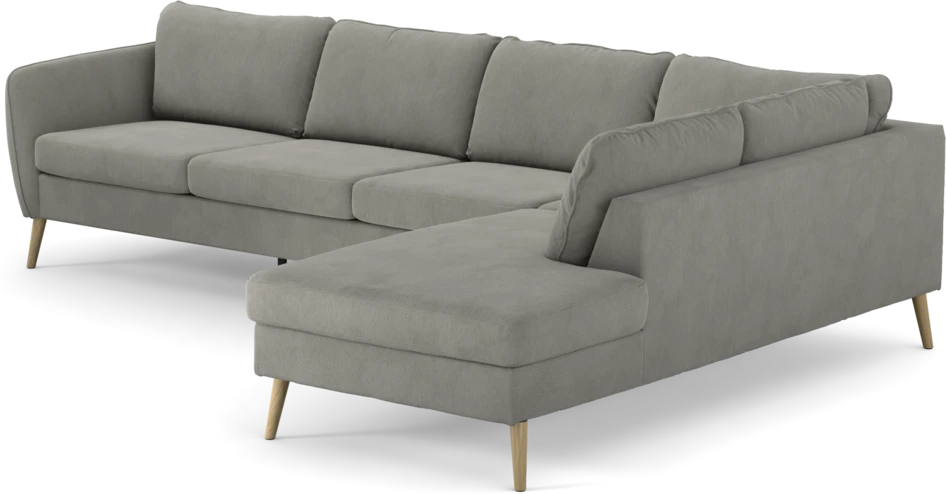 County - 3-sits soffa med divan höger - Grå