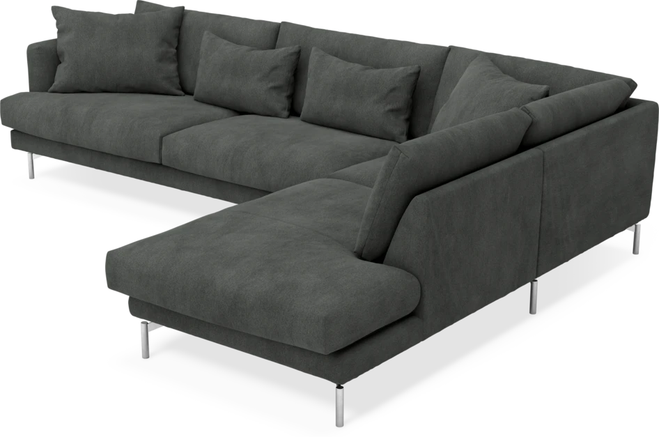 Harper - 3-sits soffa med divan höger - Grå
