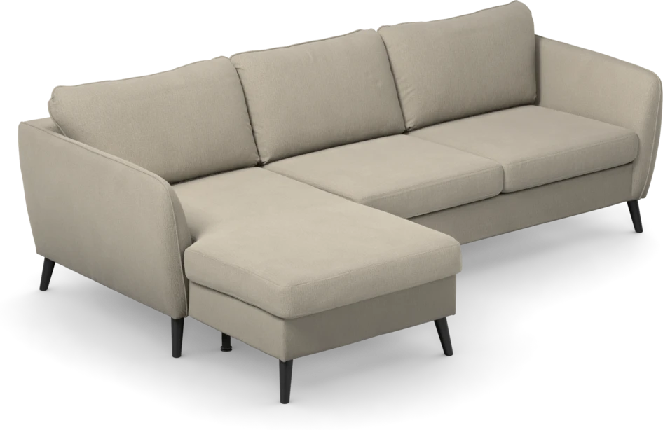 County - 3-sits soffa med flyttbar schäslong - Grå
