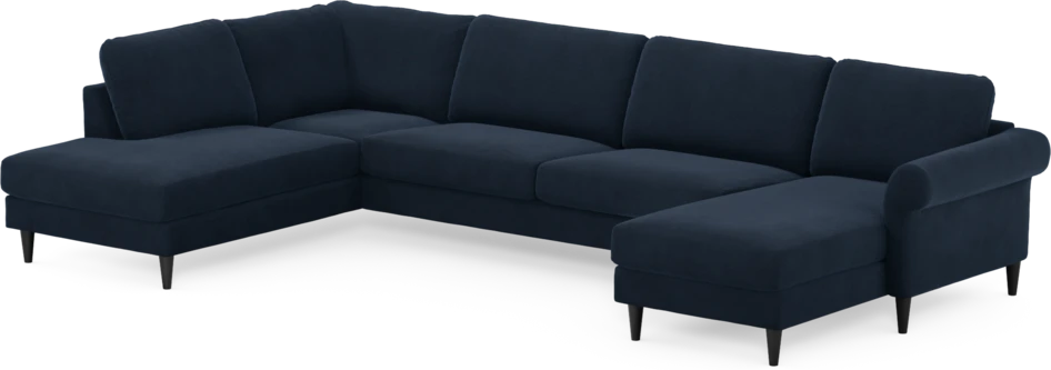 Bridge - 3-sits soffa med divan vänster och schäslong höger - Blå