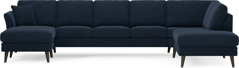 Eden - 3-sits soffa med schäslong vänster och divan höger - Blå