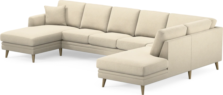 Eden - 3-sits soffa med schäslong vänster och divan höger - Beige