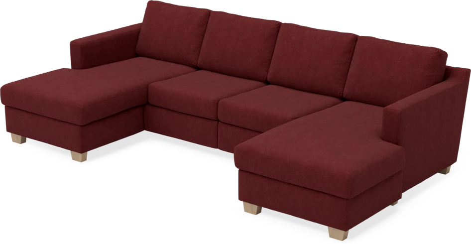 Friday - 2-sits soffa med två schäslonger - Rosa