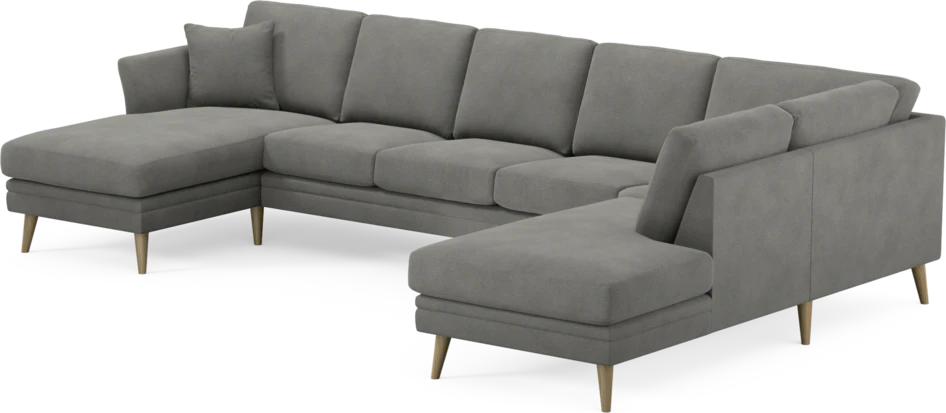 Eden - 3-sits soffa med schäslong vänster och divan höger - Grå