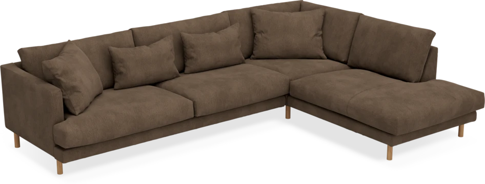 Harper - 3-sits soffa med divan höger - Brun