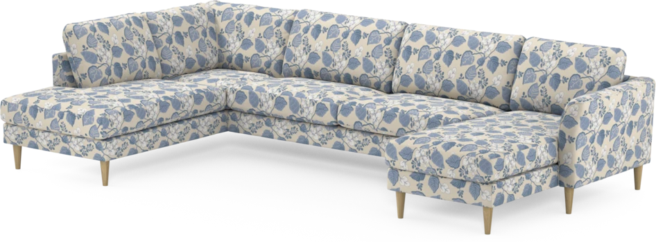 Bridge - 3-sits soffa med divan vänster och schäslong höger - Blå
