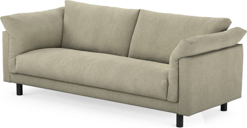 Cherrie - 3-sits soffa, hel dyna, fast klädsel - Beige