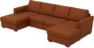 Friday - 2-sits soffa med två schäslonger - Orange